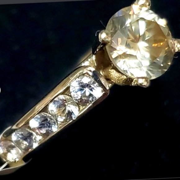 Natural Diamond Ring 1.2ct Center w/ 10 Channel Set Side Stones G-H SI-1 to I - Picture 1 of 5